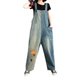 Vintage-Jeansoverall mit Farbblockdesign